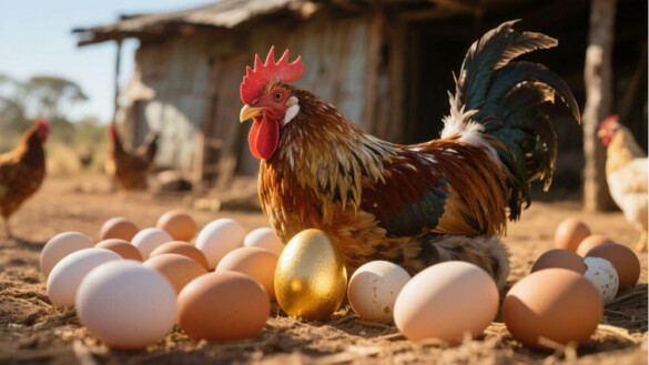 Russian Rooster lays golden egg