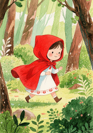 Red Riding Hood Bilingual Spanish-English story for kids